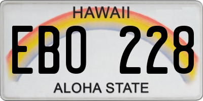 HI license plate EBO228