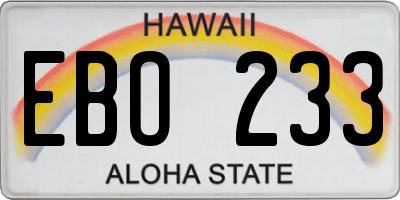HI license plate EBO233