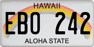 HI license plate EBO242