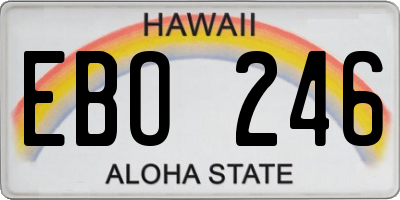HI license plate EBO246