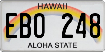 HI license plate EBO248