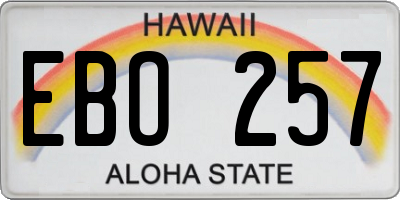 HI license plate EBO257