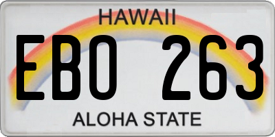 HI license plate EBO263