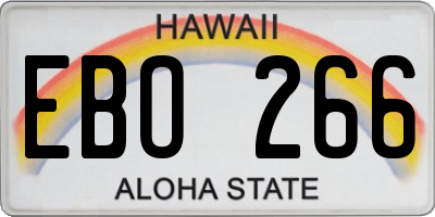 HI license plate EBO266