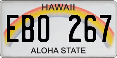 HI license plate EBO267
