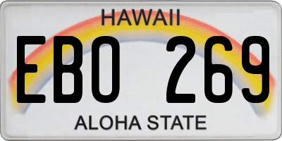 HI license plate EBO269