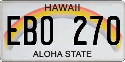 HI license plate EBO270
