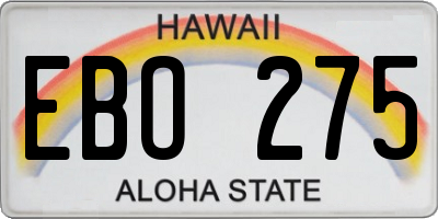 HI license plate EBO275