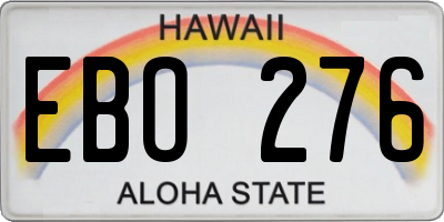 HI license plate EBO276