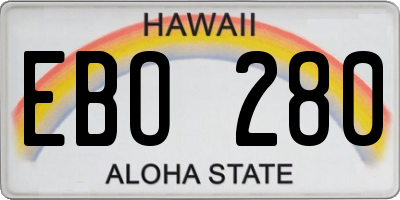 HI license plate EBO280