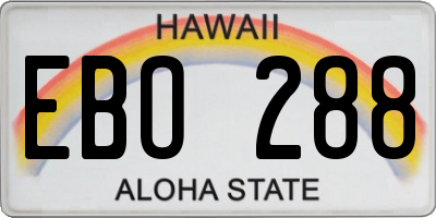 HI license plate EBO288