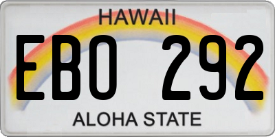 HI license plate EBO292