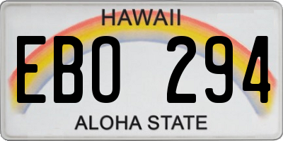 HI license plate EBO294