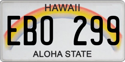 HI license plate EBO299