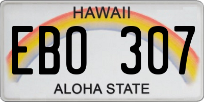 HI license plate EBO307