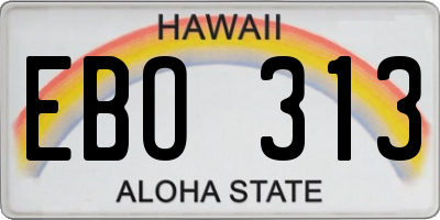 HI license plate EBO313