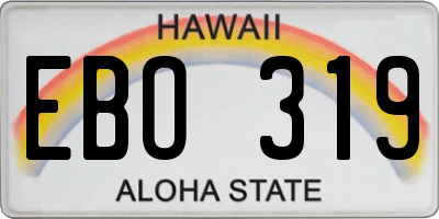 HI license plate EBO319