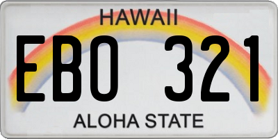 HI license plate EBO321