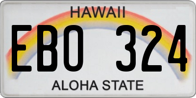 HI license plate EBO324