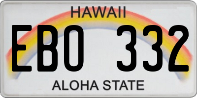 HI license plate EBO332