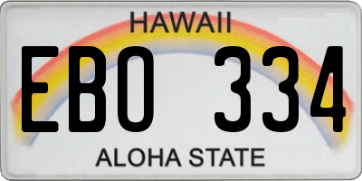 HI license plate EBO334