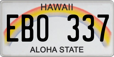 HI license plate EBO337