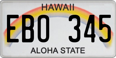 HI license plate EBO345
