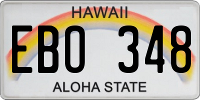 HI license plate EBO348