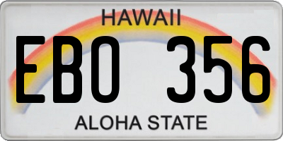 HI license plate EBO356