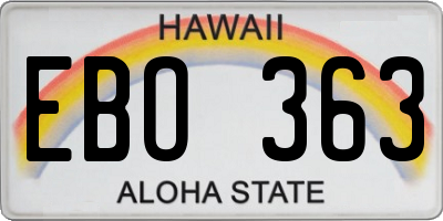 HI license plate EBO363