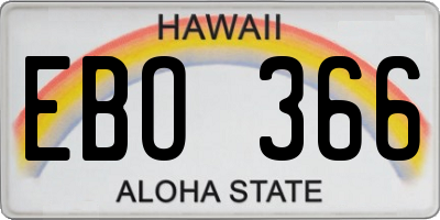 HI license plate EBO366