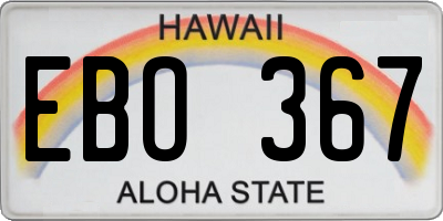 HI license plate EBO367