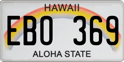 HI license plate EBO369
