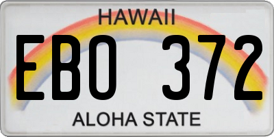 HI license plate EBO372
