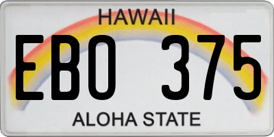 HI license plate EBO375