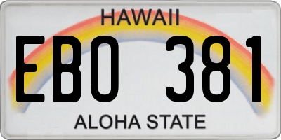 HI license plate EBO381