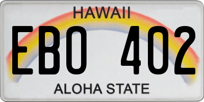 HI license plate EBO402