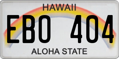HI license plate EBO404