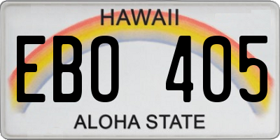 HI license plate EBO405