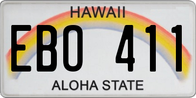 HI license plate EBO411