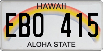 HI license plate EBO415