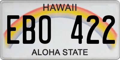 HI license plate EBO422