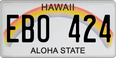 HI license plate EBO424