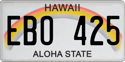 HI license plate EBO425