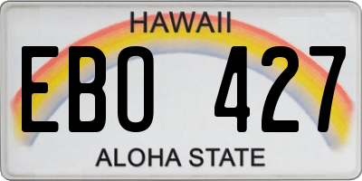 HI license plate EBO427