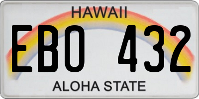 HI license plate EBO432