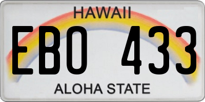 HI license plate EBO433