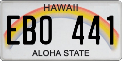 HI license plate EBO441