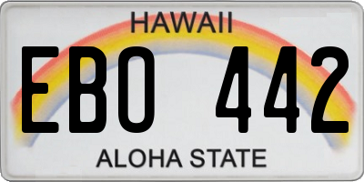 HI license plate EBO442
