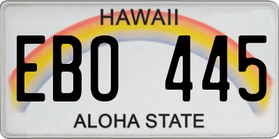 HI license plate EBO445